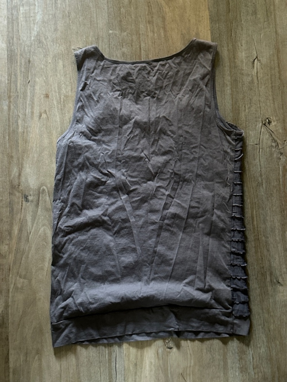LOFT Gray Ruffle Layered Tank Top - Picture 3 of 3